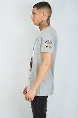 Mens Grey Roaring Festival Crew Neck T-Shirt