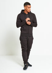 Mens Black Block Hooded Tracksuit