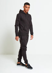 Mens Black Block Hooded Tracksuit