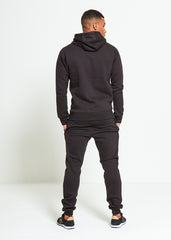 Mens Black Block Hooded Tracksuit
