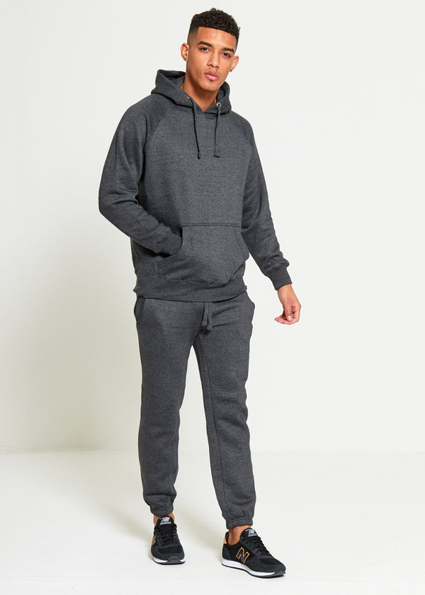 Charcoal Basic Pullover Hood Tracksuit