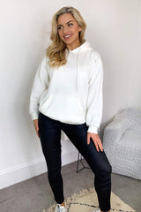 Ice White Oversized Pullover Hoodie