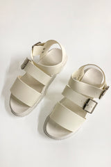 Cream Strappy Chunky Sandals