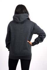 Dark grey pullover pocket detail hoodie