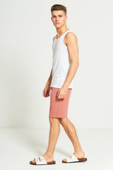 Mens Dusty Pink Jersey Sweat Shorts