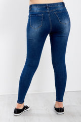 Dark Denim Distressed skinny jeans