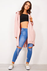 Dusty Pink Sequin Angel Wings Hooded Cardigan