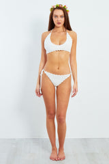 White Crochet Halter Neck Bikini