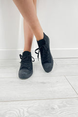 Mono Black High Top Canvas Trainers