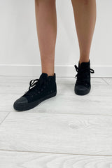 Mono Black High Top Canvas Trainers