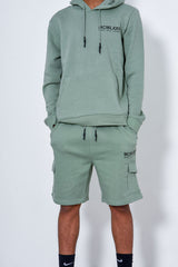 Men Printed Hoodie And Short Tracksuit