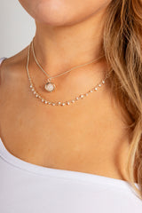 Gold Layered Illusion Pearl And Bead Necklace