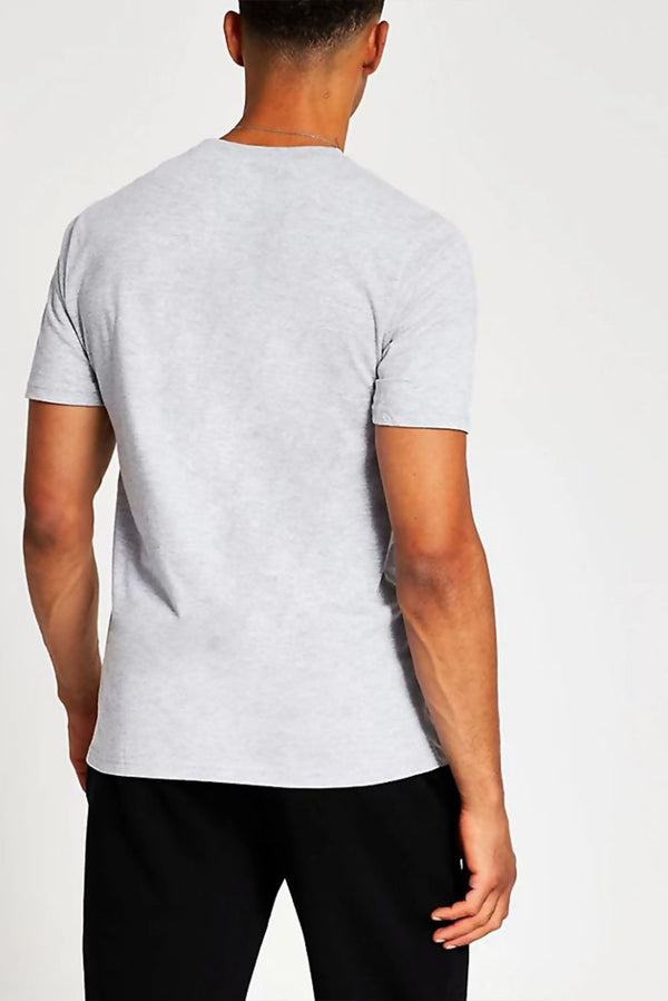 Mens Grey Basic Crew Neck T-Shirt