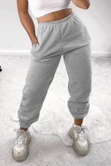 Grey Marl Cuffed Basic Joggers 