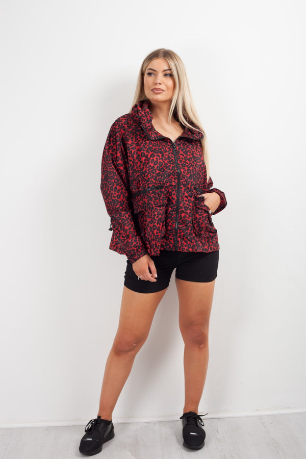 Red Leopard Print Festival Jacket