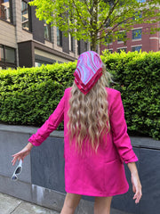 Pink Swirl Print Satin Bandana