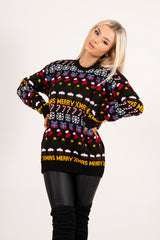 Christmas Contrast Print Knitted Jumper