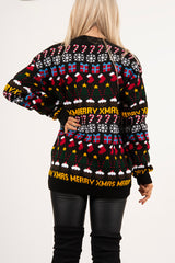 Christmas Contrast Print Knitted Jumper