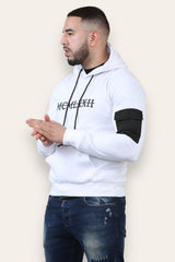 Roman Numerals White Printed Array Hoodie