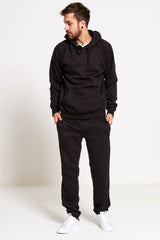 Black Basic Pullover Hood Tracksuit