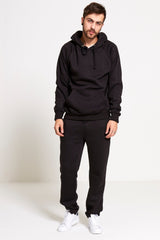 Black Basic Pullover Hood Tracksuit