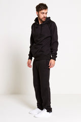 Black Basic Pullover Hood Tracksuit