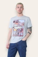 Mens Grey Los Angeles South Cali Printed T-Shirt