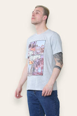 Mens Grey Los Angeles South Cali Printed T-Shirt