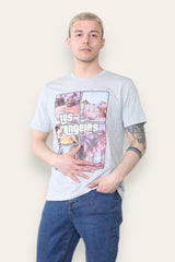 Mens Grey Los Angeles South Cali Printed T-Shirt