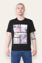 Mens Black Los Angeles South Cali Printed T-Shirt
