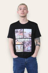 Mens Black Los Angeles South Cali Printed T-Shirt