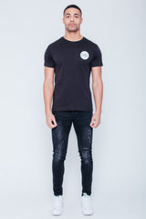 Mens Black JYO Logo Printed T-Shirt