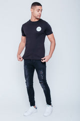 Mens Black JYO Logo Printed T-Shirt