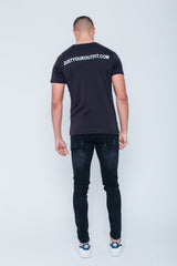 Mens Black JYO Logo Printed T-Shirt