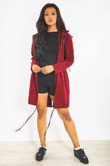 Wine Sequin Angel Wings Hooded Cardigan