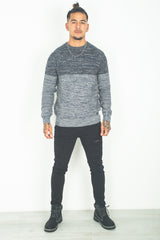 Mens Navy Double Tone Jumper