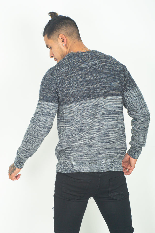 Mens Navy Double Tone Jumper