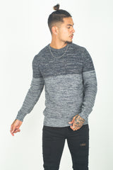 Mens Navy Double Tone Jumper