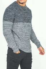 Mens Navy Double Tone Jumper