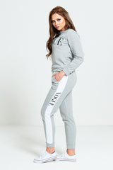 Grey Vogue Print Tracksuit Set