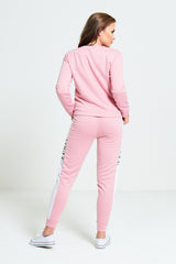 Pink Vogue Print Tracksuit Set