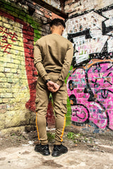 Mens Khaki Contrast Strap Cargo Tracksuit