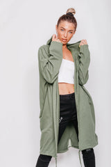 Khaki Sequin Rock And Roll Hooded Cardigan