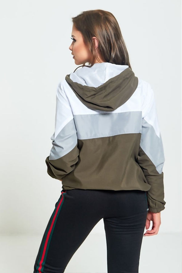 Khaki Sports Shell Bomber Jacket