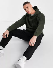 Khaki Oversized Casual Pullover Hoodie