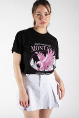Black Oversized Montana Graphic Print T-Shirt 