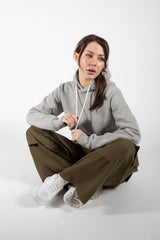 Light Grey Pocket Detail Hoodie