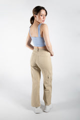 Baby Blue Thick Strap Square Neck Crop Top