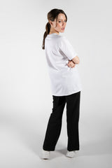 White Ohio Teddy Graphic Printed Oversized T-Shirt