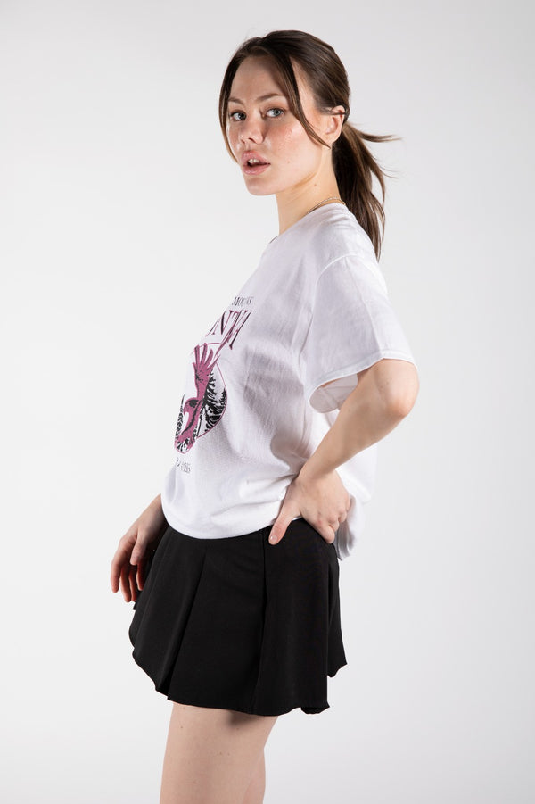 White Oversized Montana Graphic Print T-Shirt 